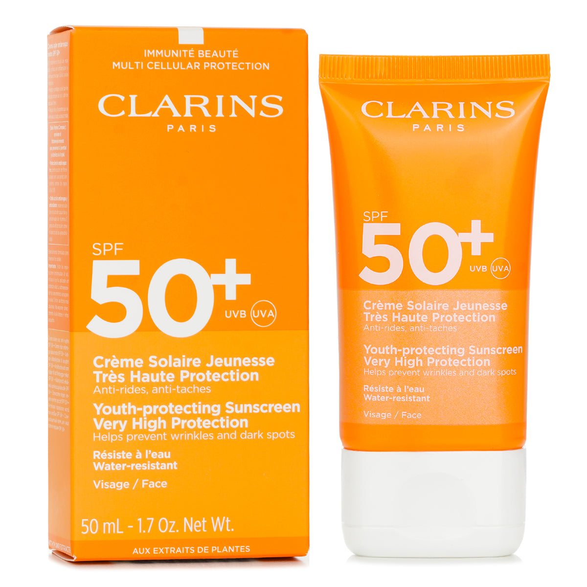 Clarins Youth Protection Sunscreen Very High Protection SPF 50 (For Face)  50ml