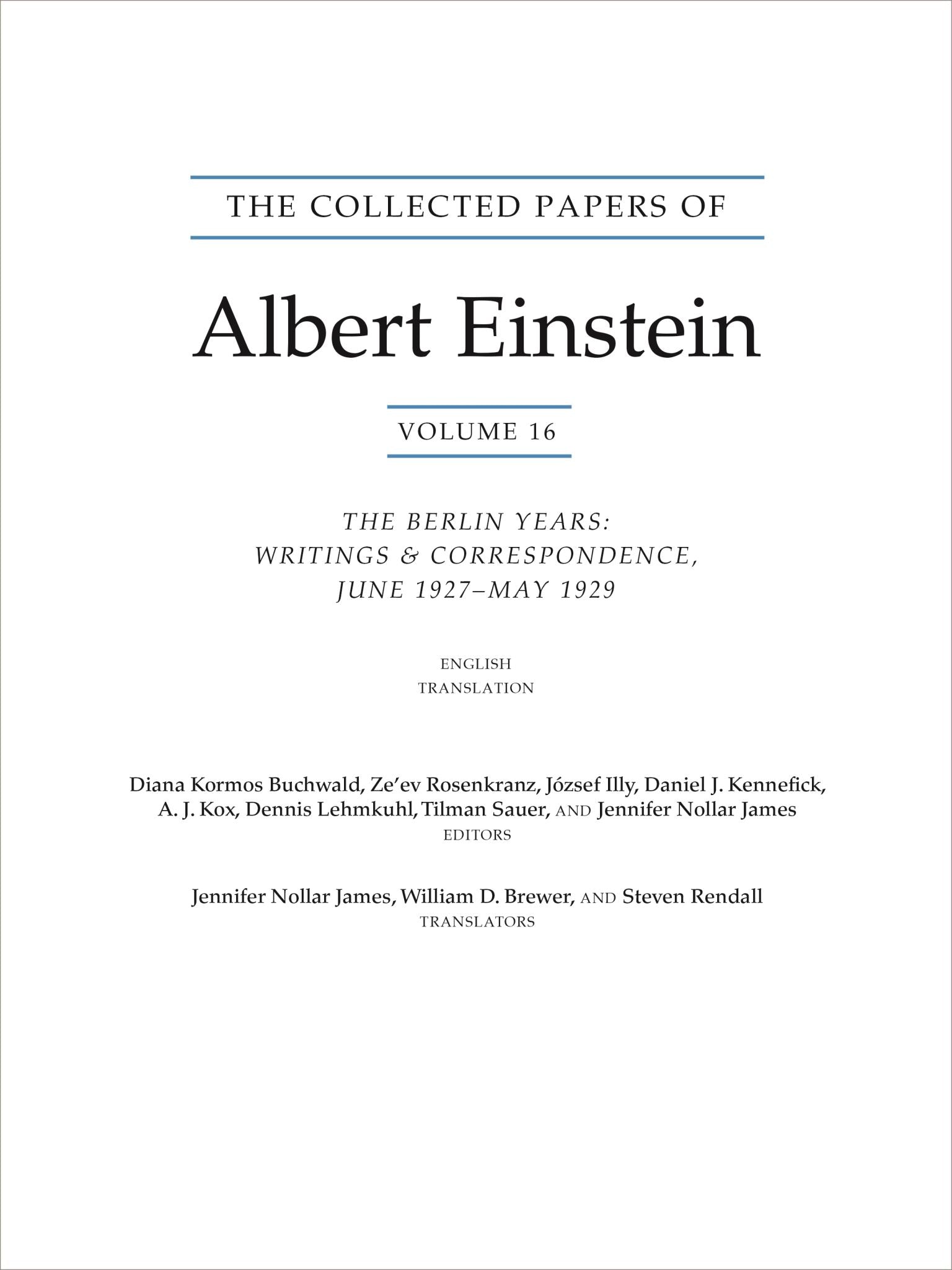 The Collected Papers of Albert Einstein, Volume 16 (Translation Supplement)