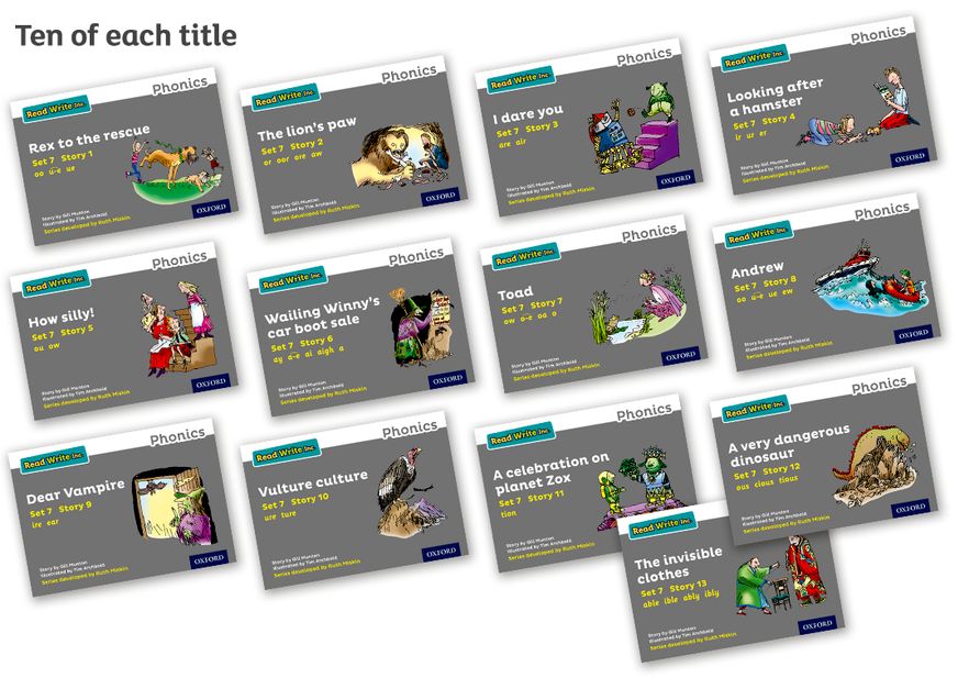 Read Write Inc Phonics: Grey Set 7 Storybooks Pack of 130