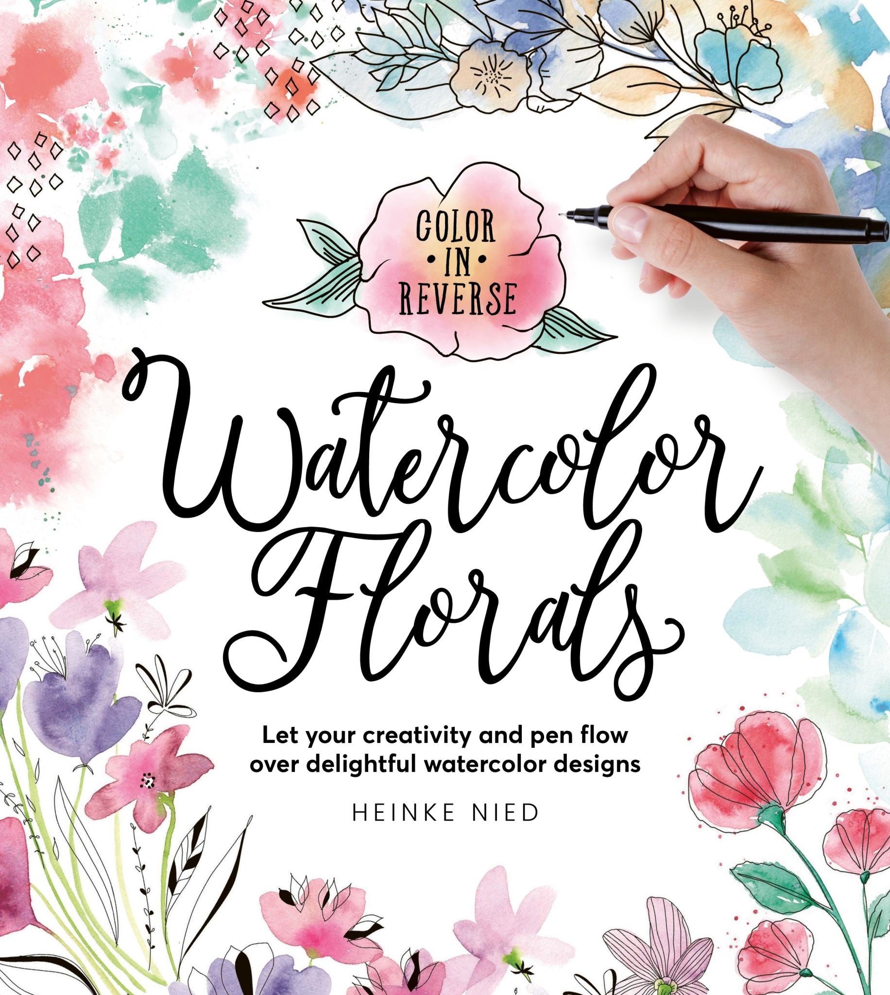 Watercolor Florals (Color in Reverse)