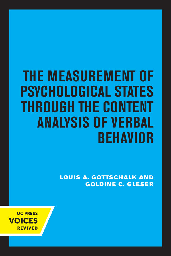 The Measurement of Psychological States Through the Content Analysis of Verbal B