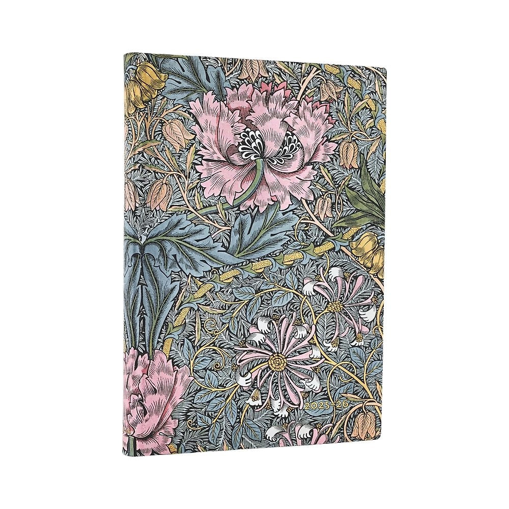 2026 Morris Pink Honeysuckle (William Morris) Midi 18-month Horizontal Softcover