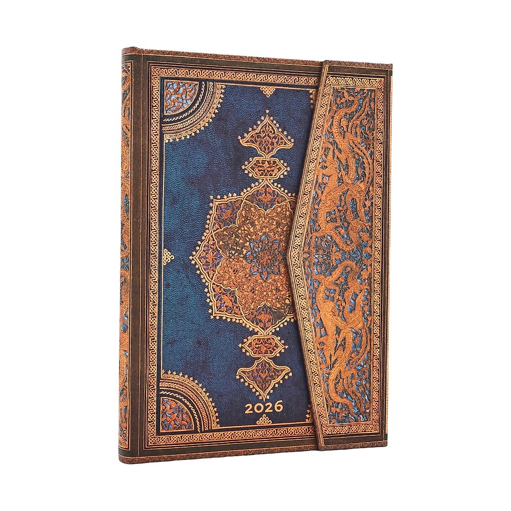 2026 Safavid Indigo (Safavid Binding Art) Midi 12-month Vertical Hardcover Flexi