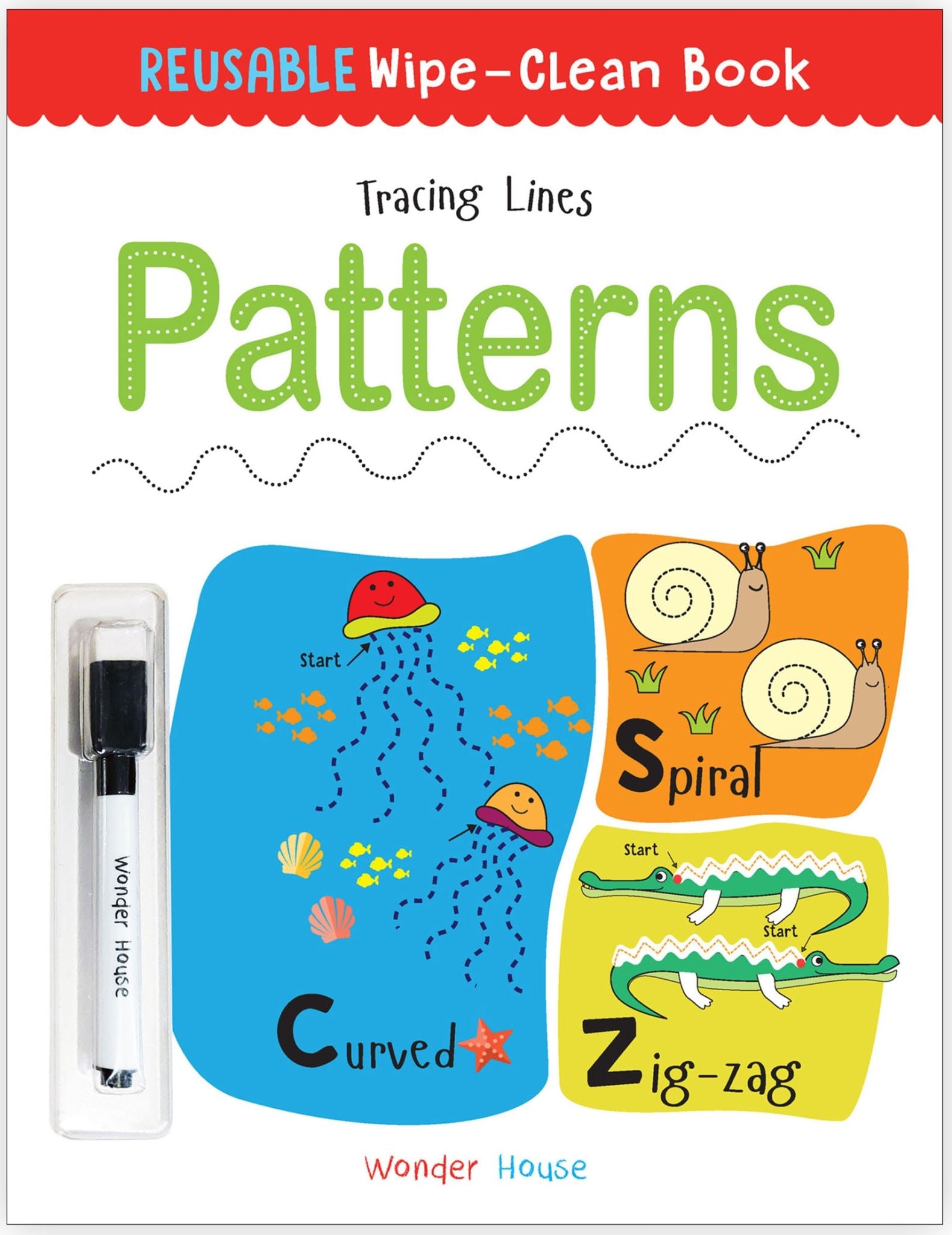Reusable Wipe And Clean Book Tracing - Lines Patterns