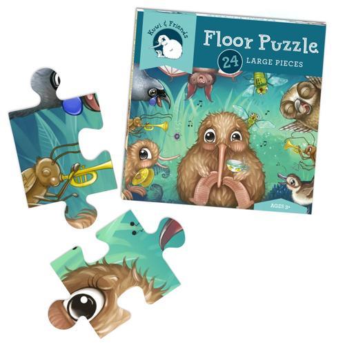 Kuwis Rowdy Crowd Floor Puzzle 24 Large Pieces - by Kat Quin