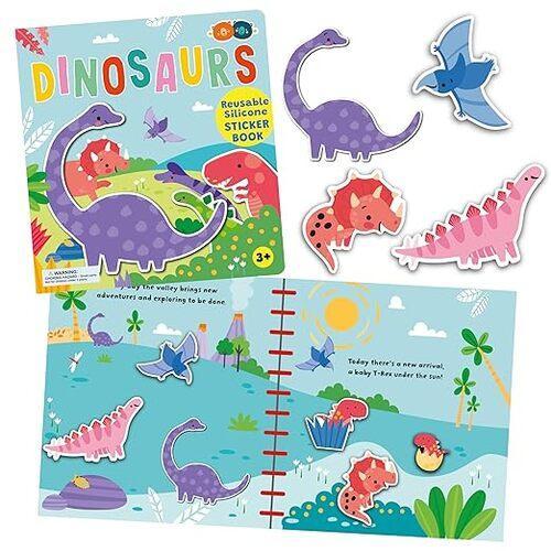 Dinosaurs Silicone Sticker Book - by Buddy and Barney - Hardcover