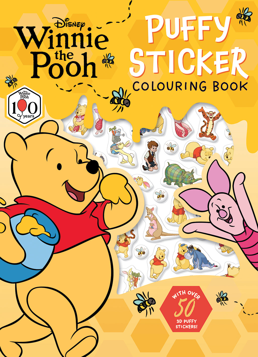Winnie the Pooh 100th Anniversary: Puffy Sticker Colouring Book