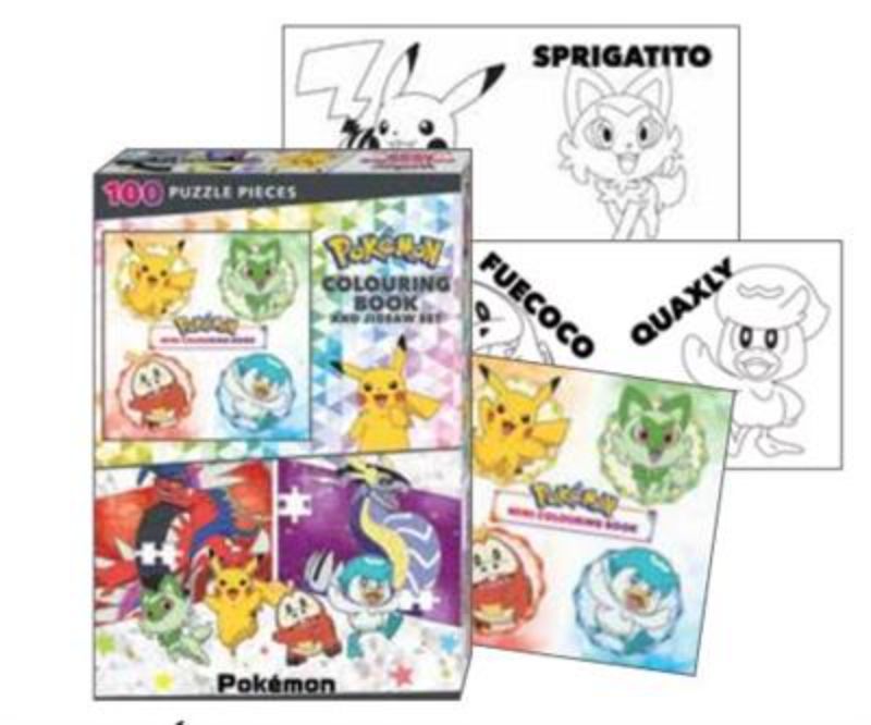 PokeMon: Colouring Book and Jigsaw Set (100 Pieces)