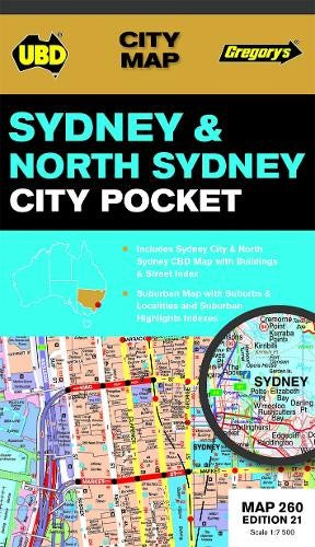Sydney & North Sydney Pocket City Map 260 21st ed