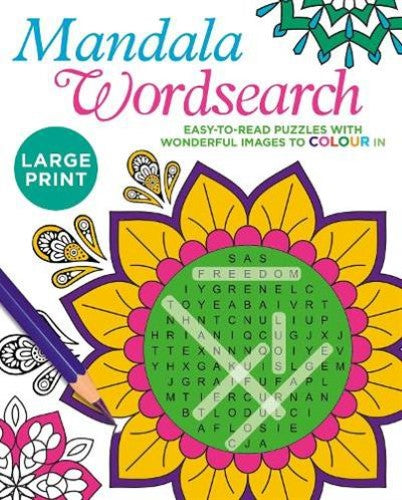 Large Print Mandala Wordsearch: Easy-to-Read Puzzles with Wonderful Images to Co