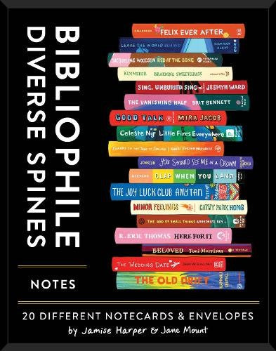 Bibliophile Diverse Spines Notes : 20 Notecards & Envelopes