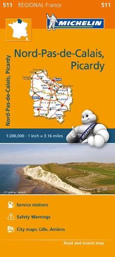 Nord-Pas-de-Calais, Picardy - Michelin Regional Map 511: Map