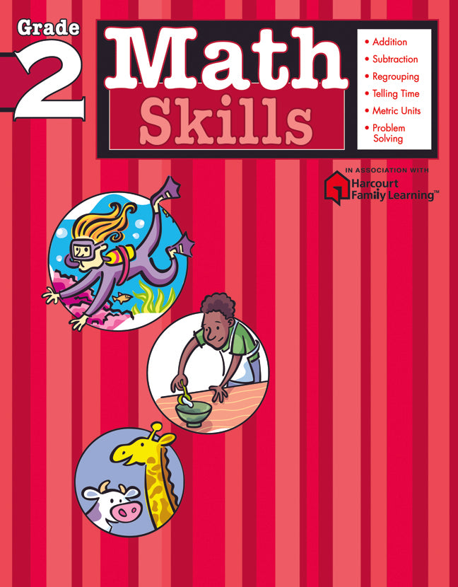 Math Skills: Grade 2 (Flash Kids Harcourt Family Learning)